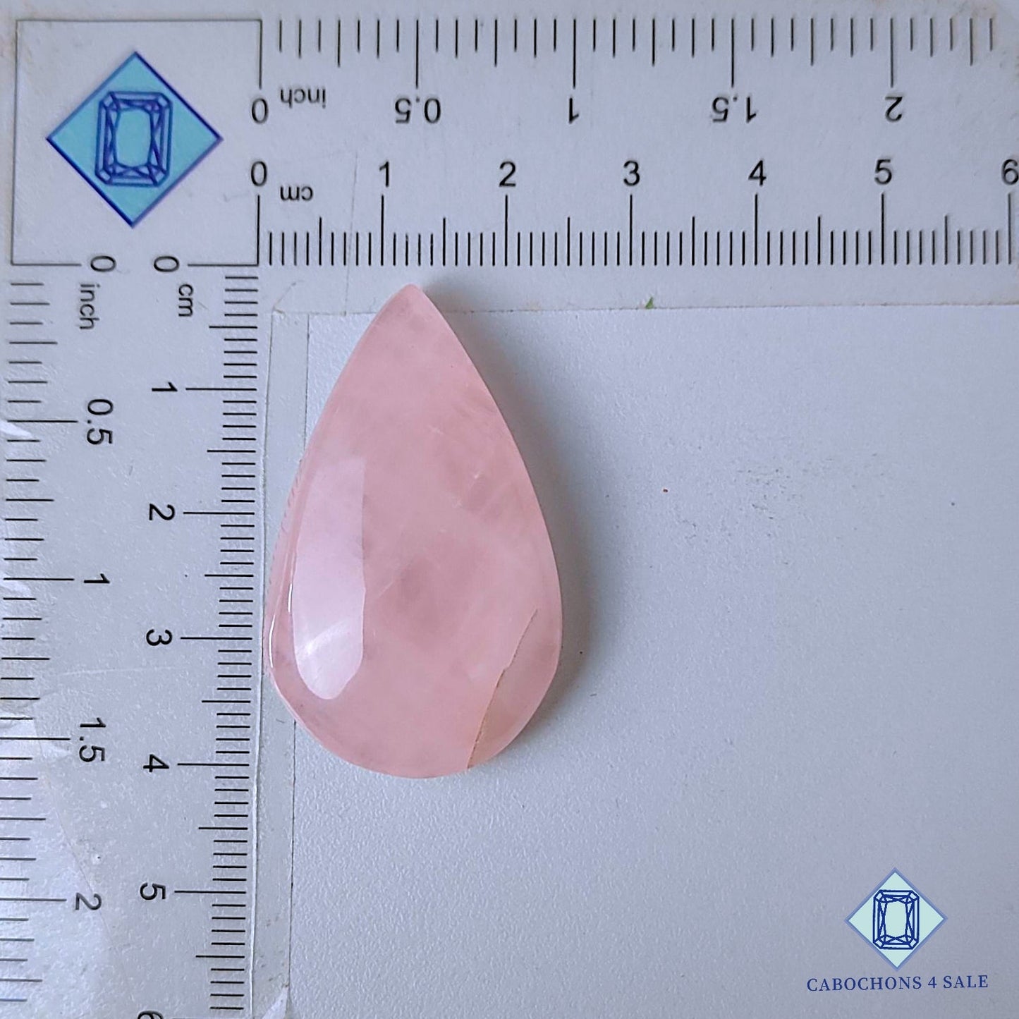 Natural Rose Quartz Gemstone  Pear Cabochons 38*23*9mm from Brazil available for sale