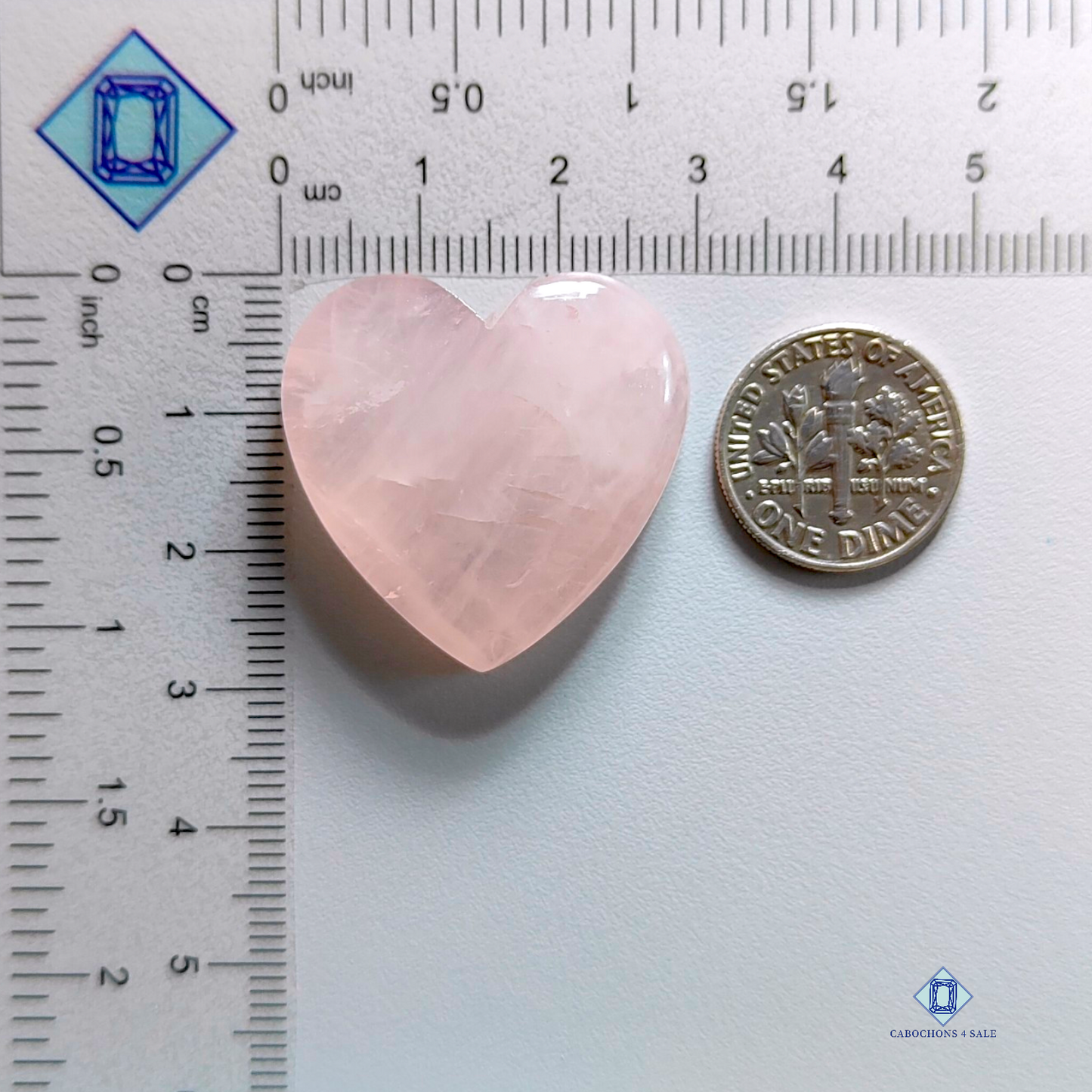 Rose quartz-Heart-Cabochons