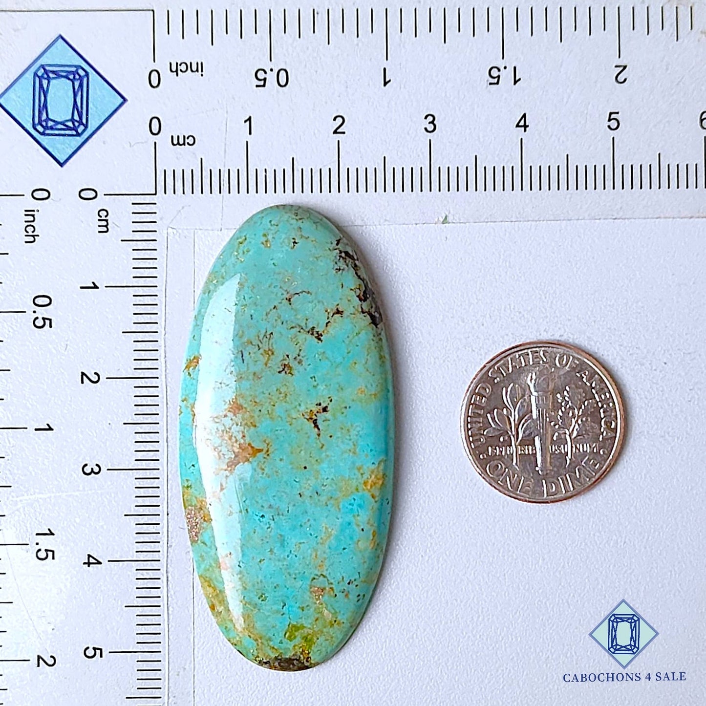 Natural Royston Turquoise Gemstone Oval Cabochons 50*24*4mm from USA available for sale
