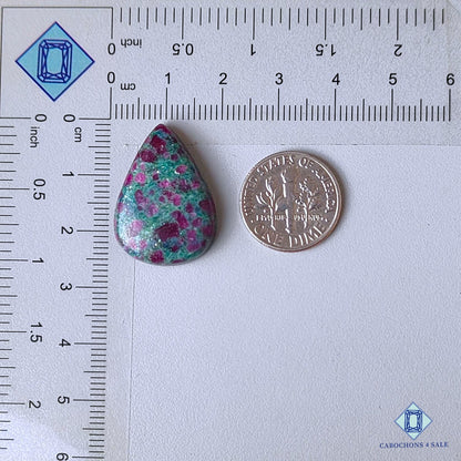 Natural Ruby Kyanite Gemstone Pear Cabochons 25*18*5mm from Myanmar available for sale