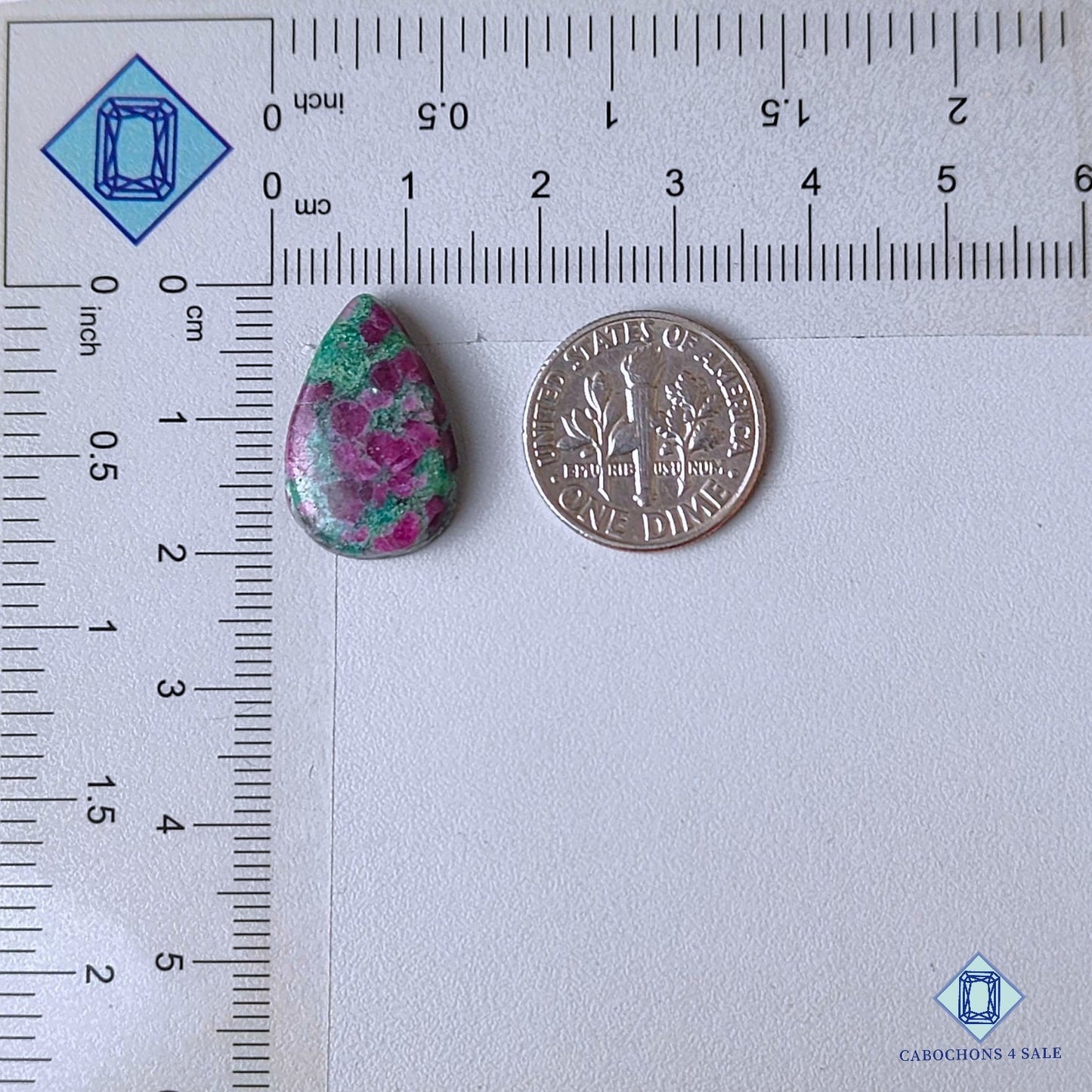 Natural Ruby Kyanite Gemstone Pear Cabochons 19*13*4mm from Myanmar available for sale