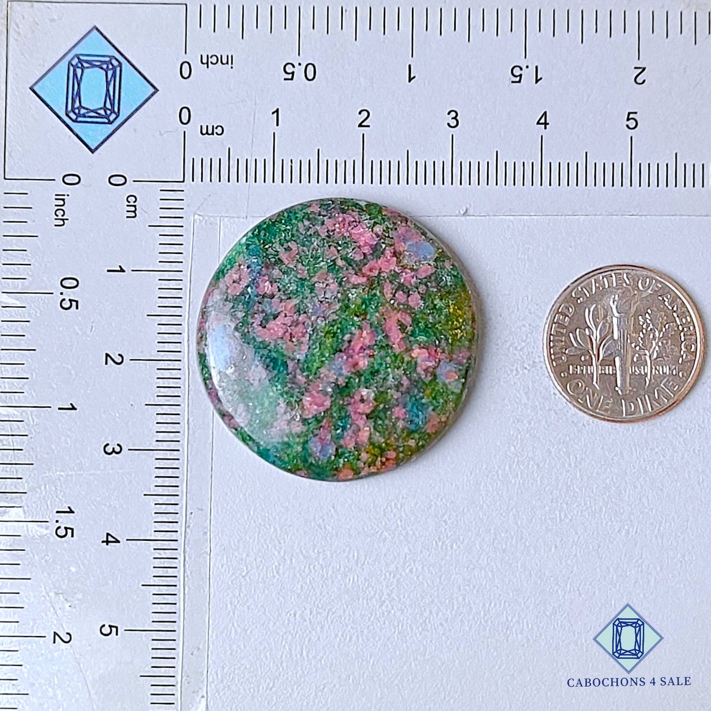 Natural Ruby Kyanite Gemstone Round Cabochons 31*5mm from India available for sale