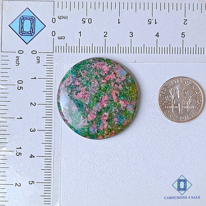 Natural Ruby Kyanite Gemstone Round Cabochons 31*5mm from India available for sale