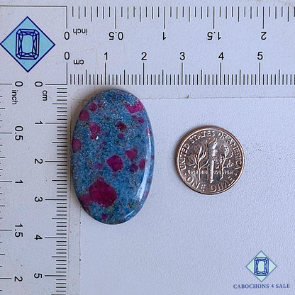 Natural Ruby Kyanite Gemstone  Oval Cabochons 35*22*5mm From India available for sale