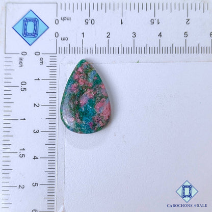 Natural Ruby Kyanite Gemstone  Pear Cabochons 28*19*5mm from India available for sale