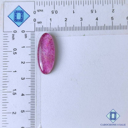 Piedras preciosas dobles de rubí y cuarzo rutilo, ovaladas, de 26 x 11 x 6 mm, disponibles para la venta.