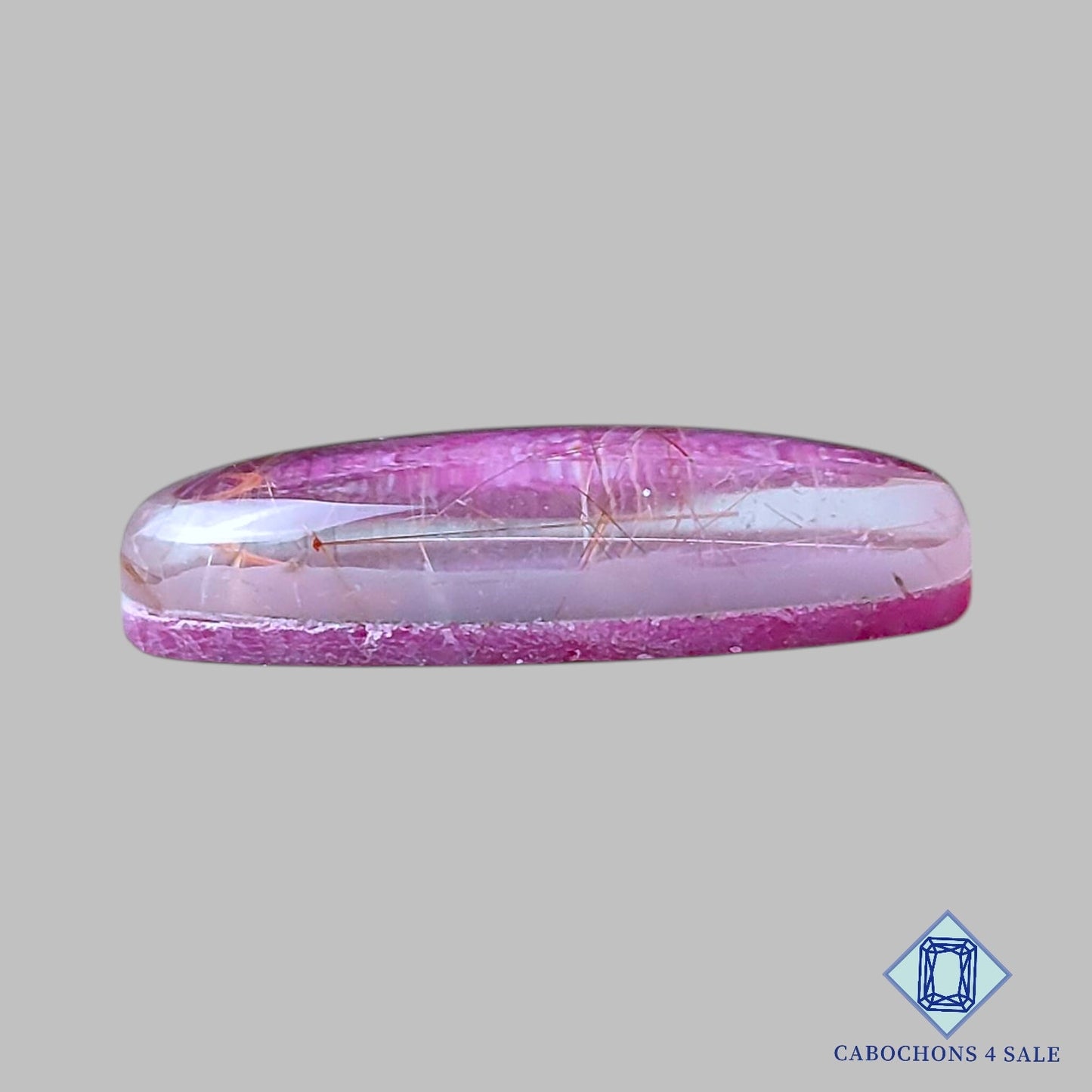 Piedras preciosas dobles de rubí y cuarzo rutilo, ovaladas, de 26 x 11 x 6 mm, disponibles para la venta.