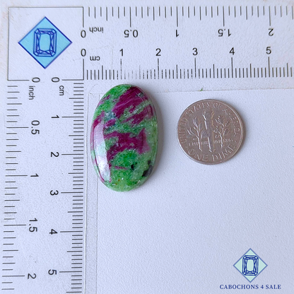 Cabujones ovalados de zoisita rubí