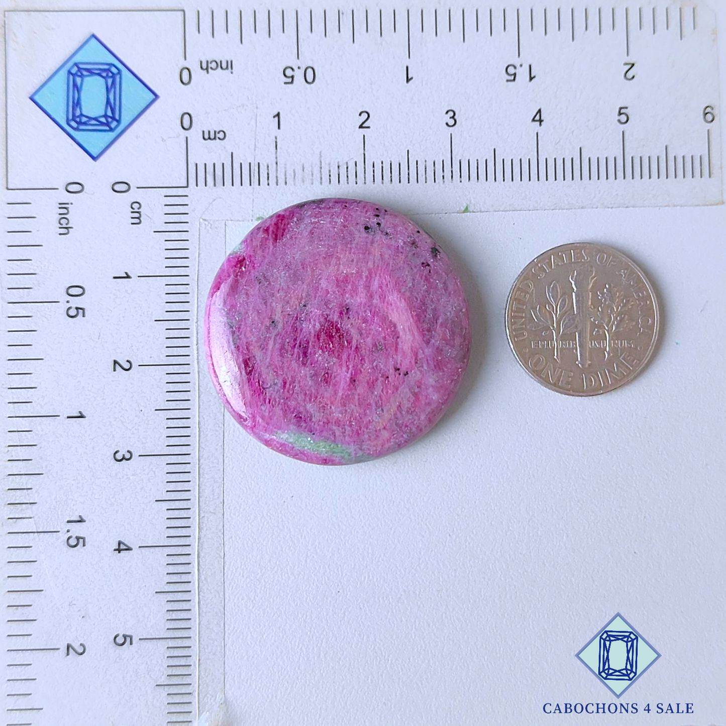 Ruby Zoisite Round Cabochons