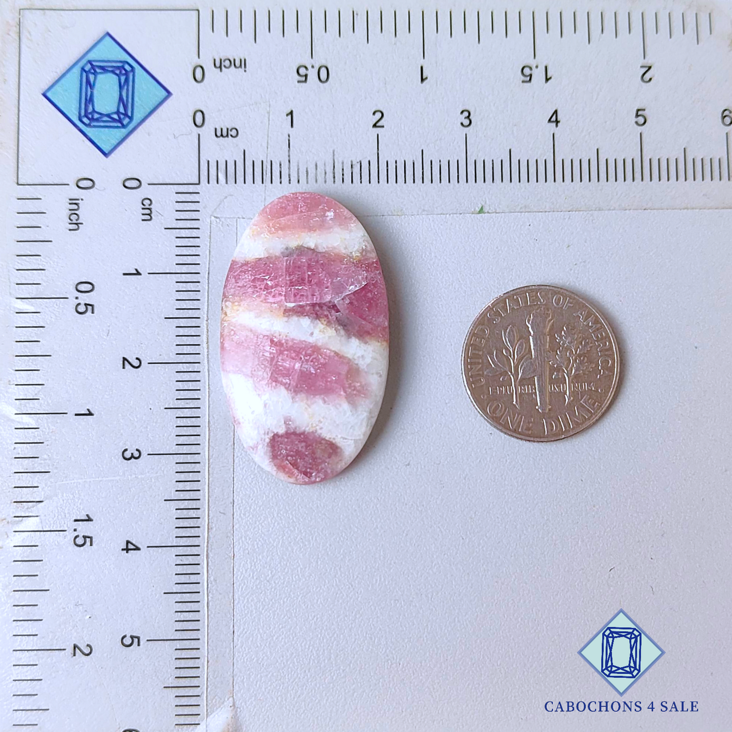 Ruby with Tourmaline Oval Cabochons 32*18*5mm