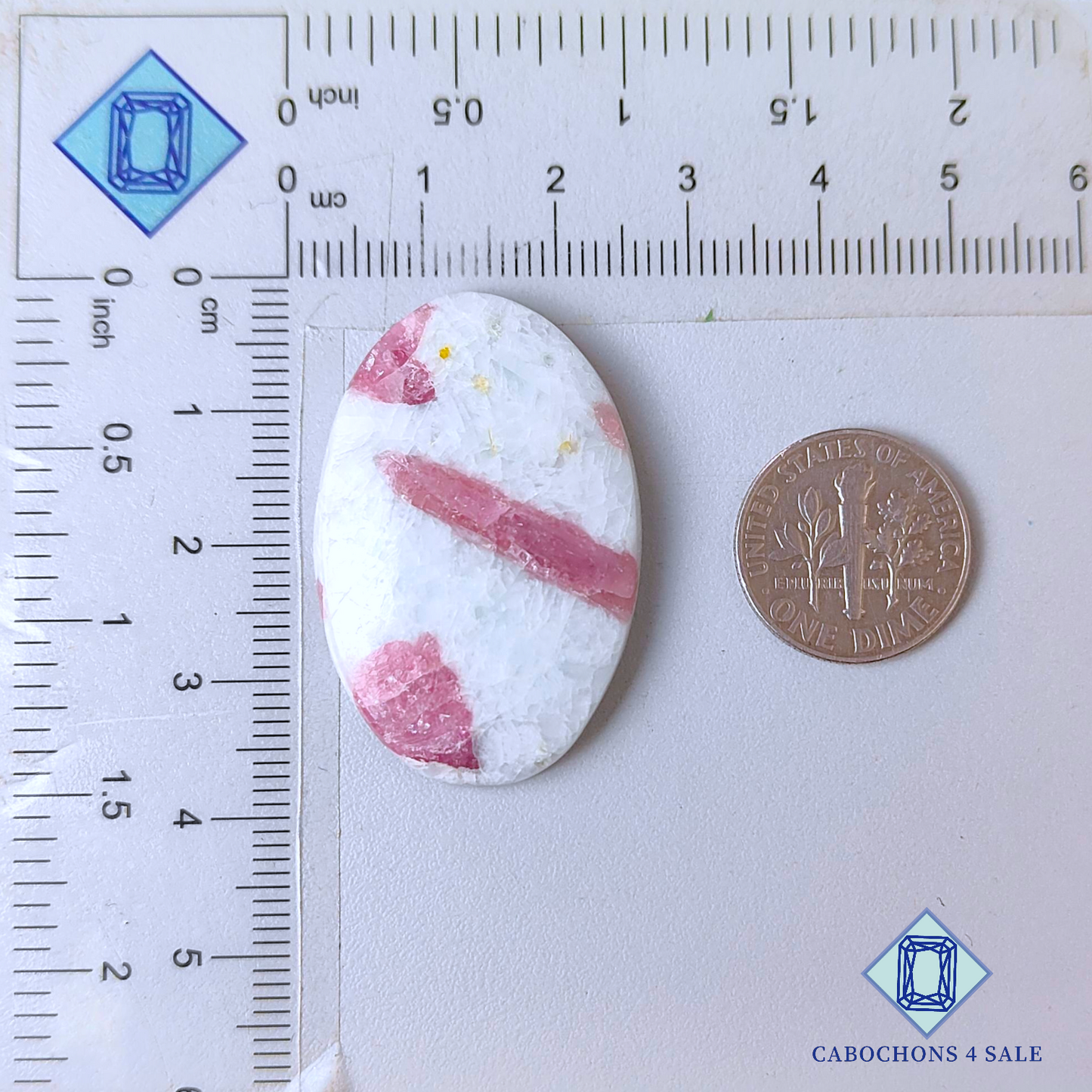 Ruby with Tourmaline Oval Cabochons 36*24*5mm