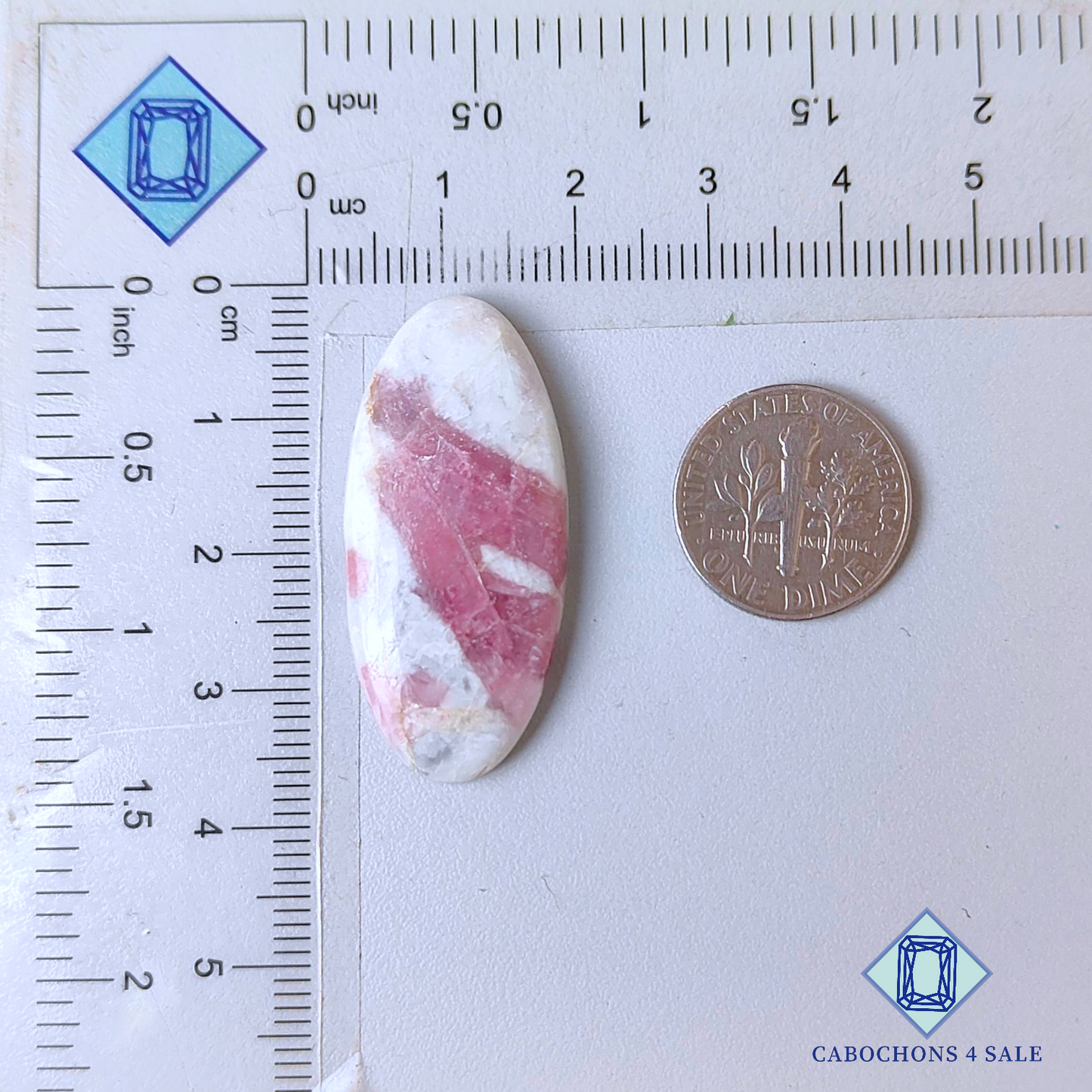 Ruby with Tourmaline Oval Cabochons 35*16*5mm