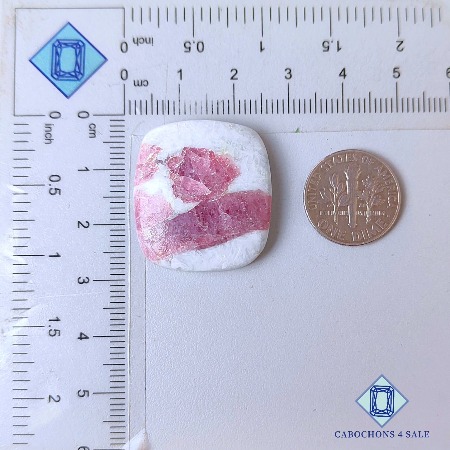 Ruby with Tourmaline Rectangle Cabochons 27*25*6mm