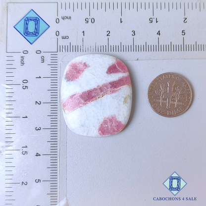 Ruby with Tourmaline Rectangle Cabochons 32*27*5mm