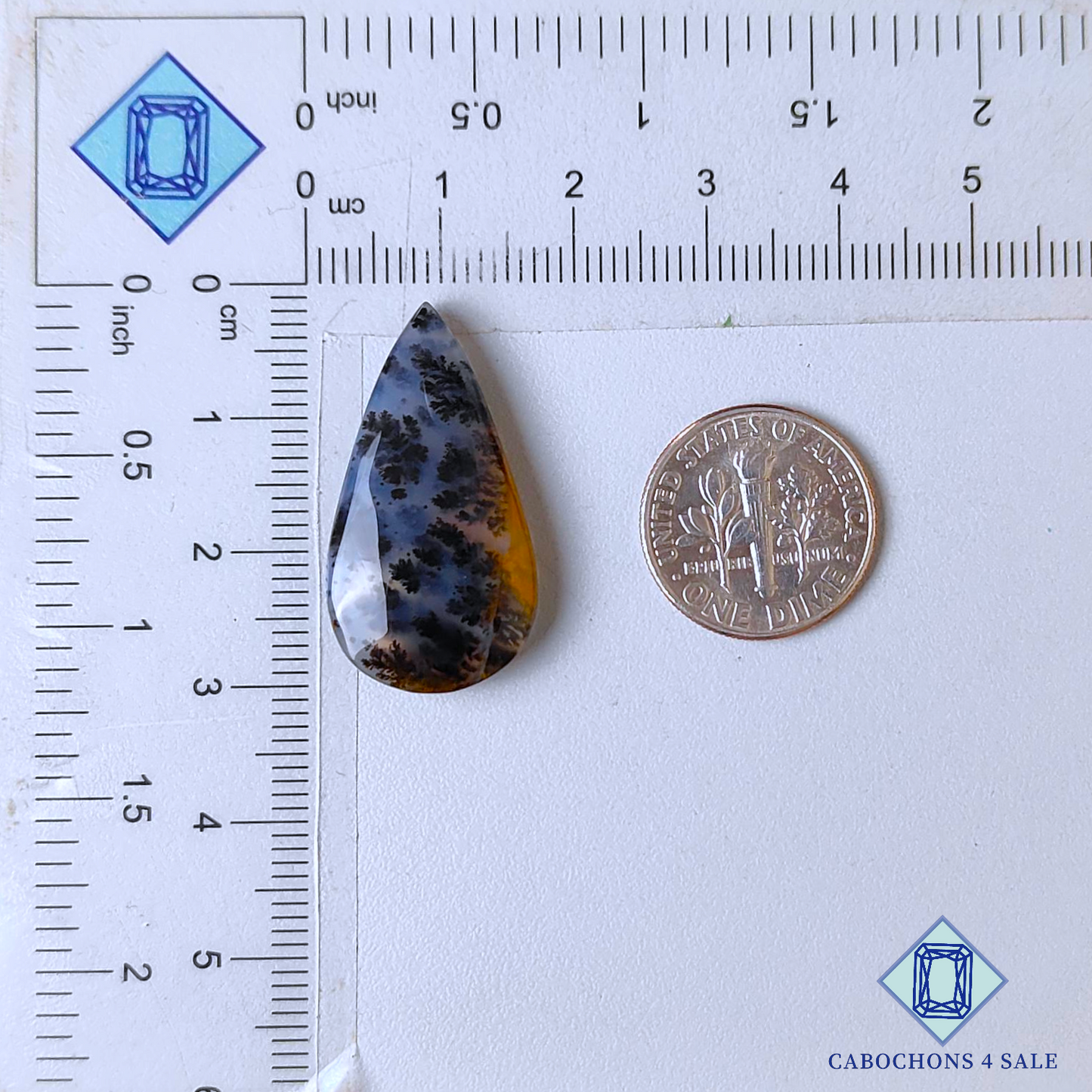 Russian Dendritic Agate Pear Cabochons