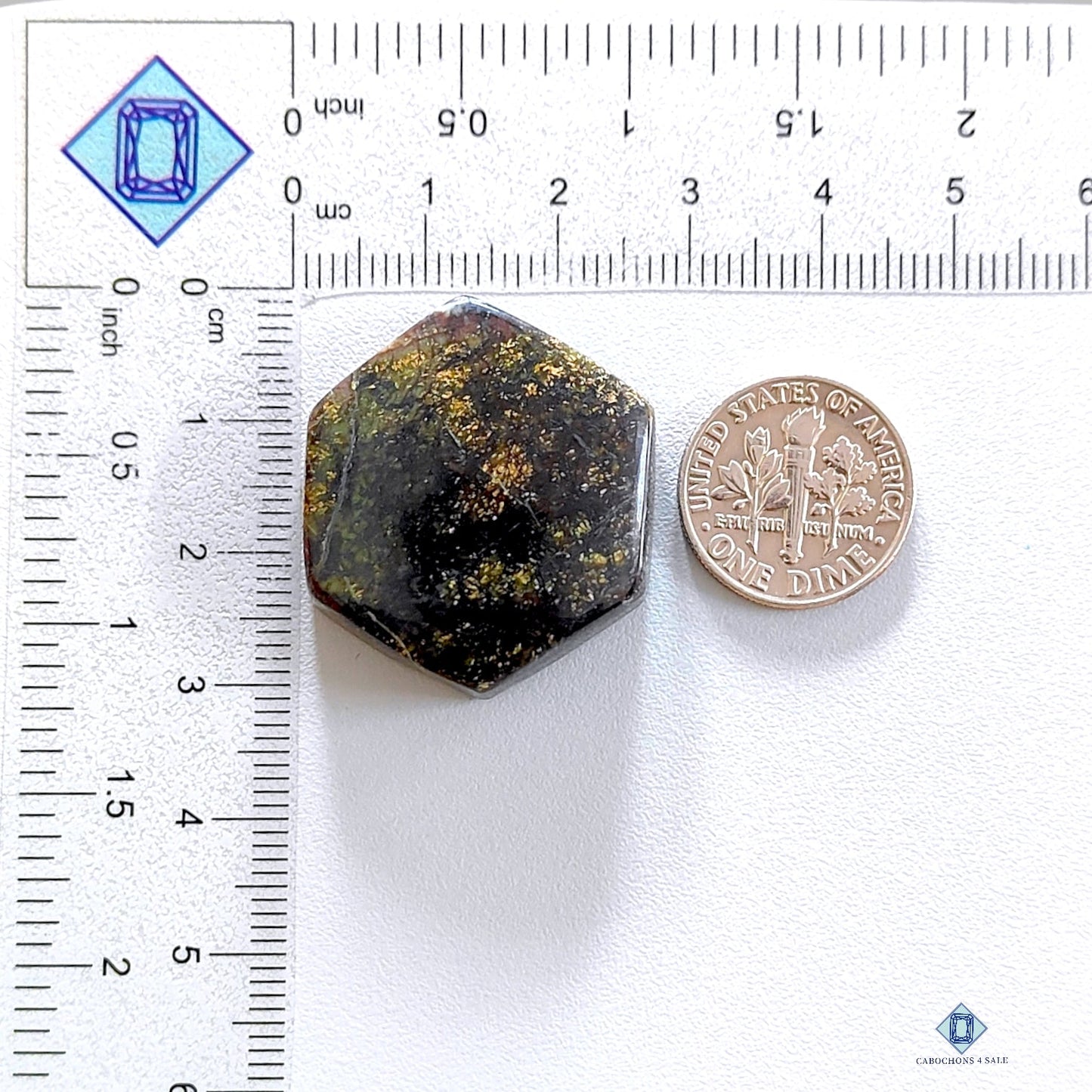 Samarskite Hexagon Cabochons