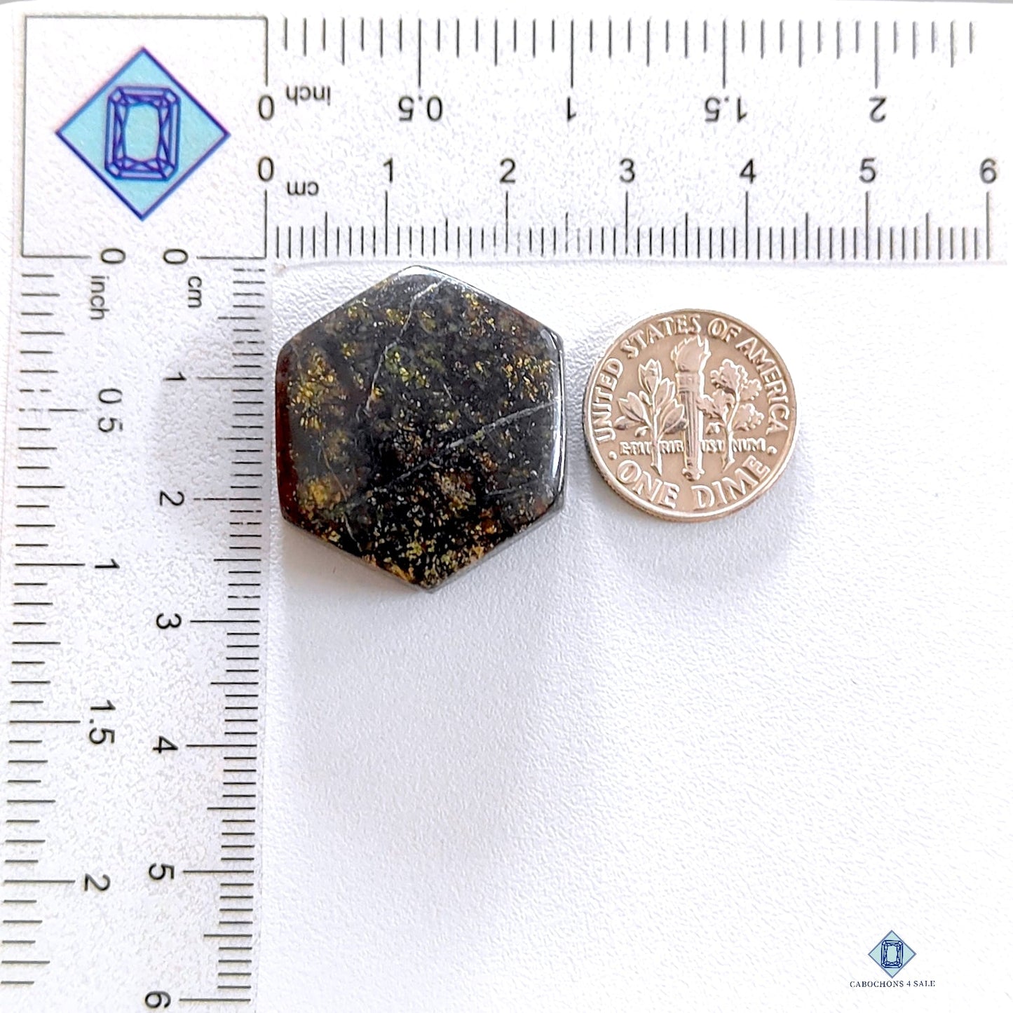 Samarskite Hexagon Cabochons