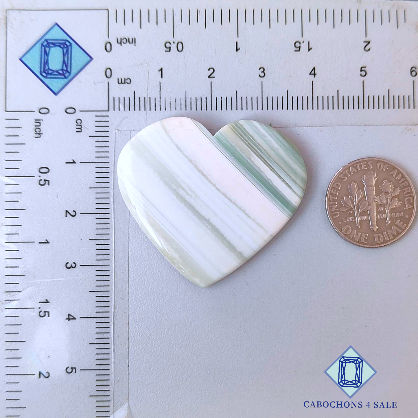 Saturn Chalcedony Heart Carvings 33*36*4mm