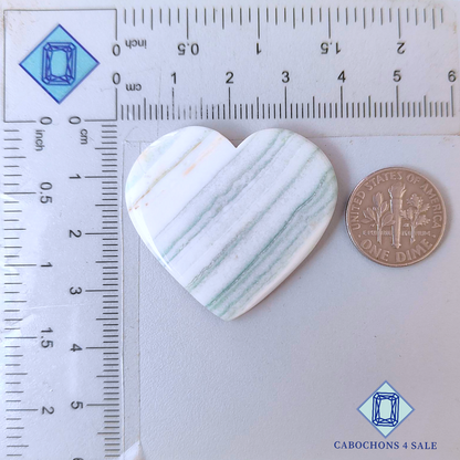 Saturn Chalcedony Heart Carvings 34*36*4mm