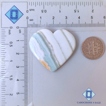 Saturn Chalcedony Heart Carvings 32*35*5mm