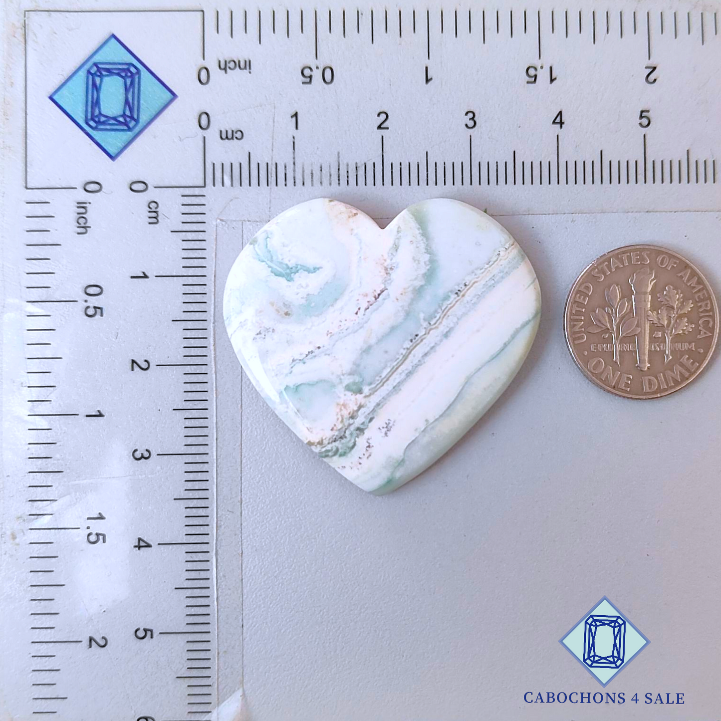 Saturn Chalcedony Heart Carvings 33*35*4mm