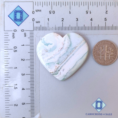 Saturn Chalcedony Heart Carvings 33*35*4mm
