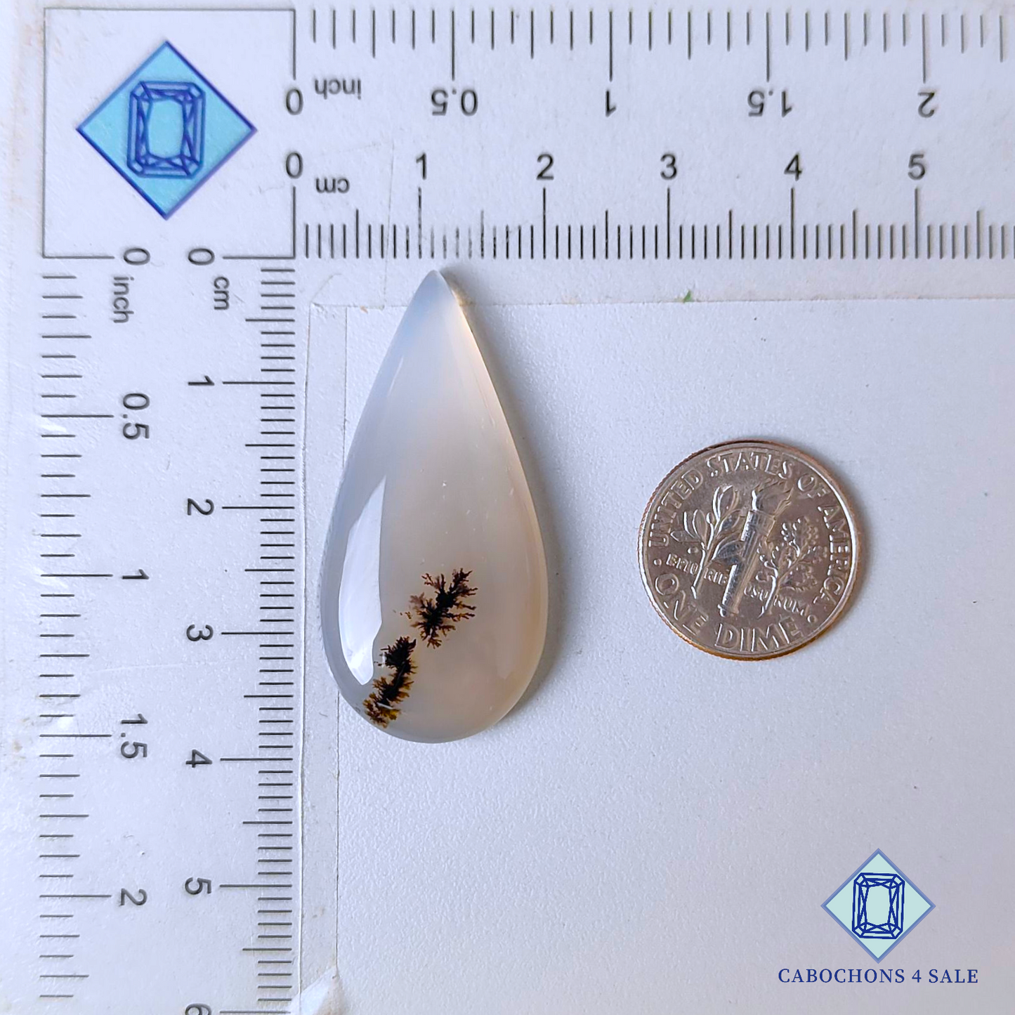 Scenic Agate Pear Cabochons