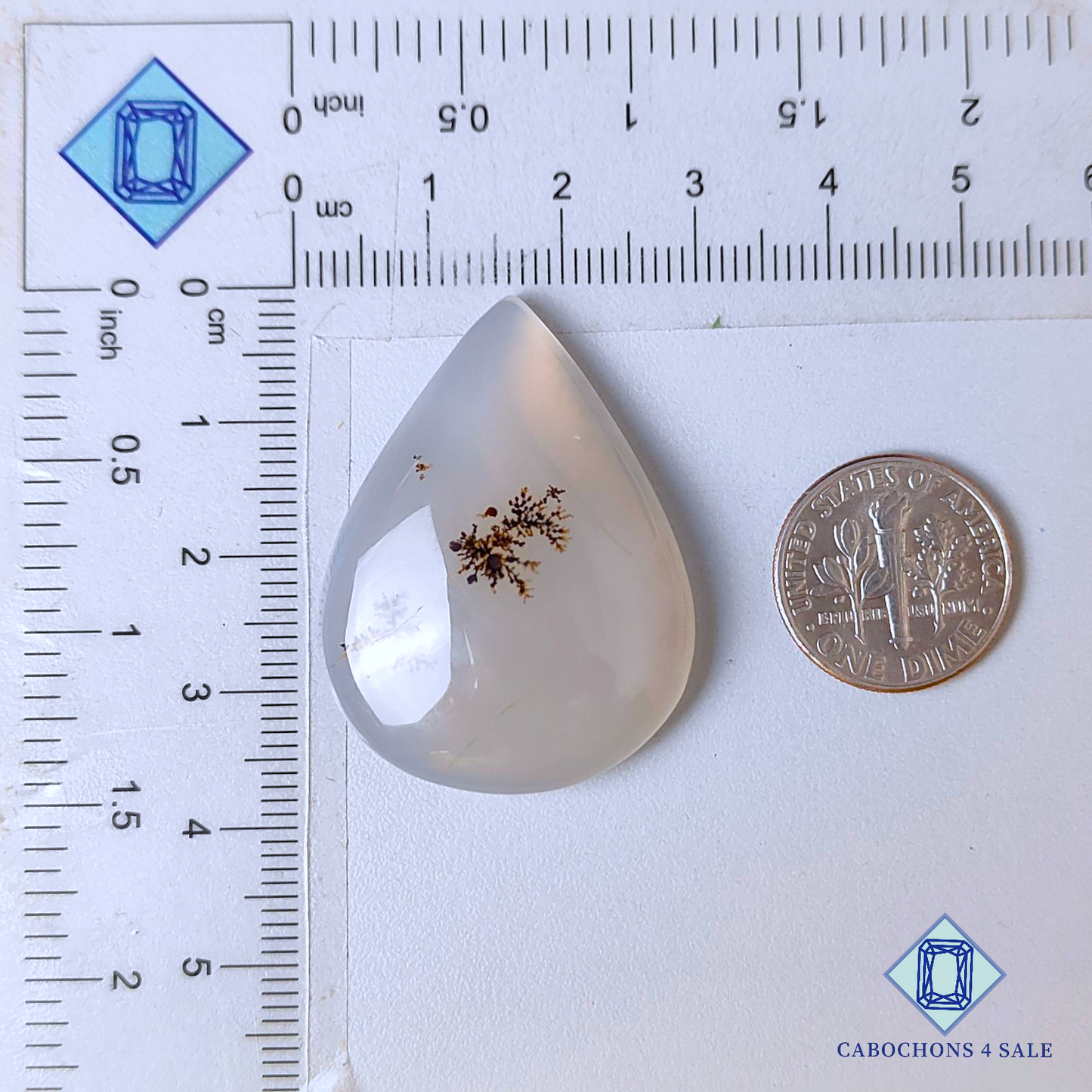 Scenic Agate Pear Cabochons