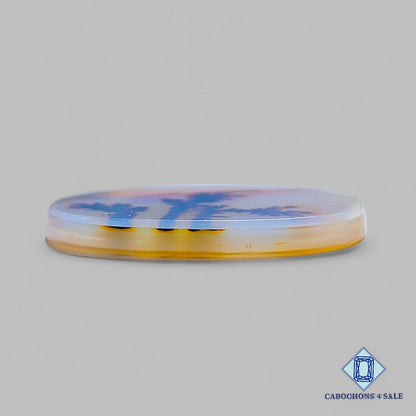 Natural Scenic Agate Gemstone  Oval Cabochons 25*20*2mm from Brazil available for sale