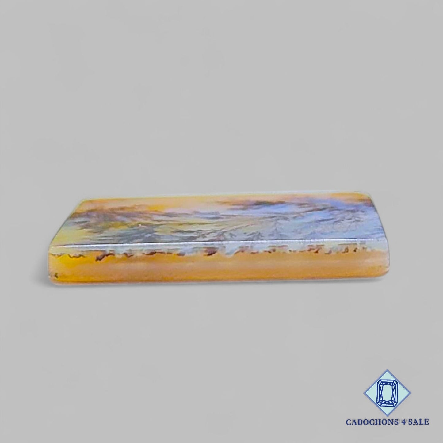 Cabujones de ágata escénica natural de 18 x 2 mm, de Brasil, disponibles para la venta.