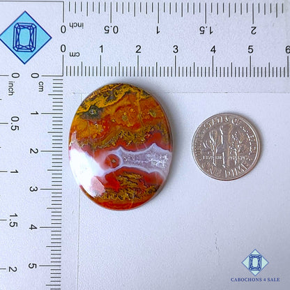 Cabujones ovalados de ágata de costura natural de 34 x 27 x 5 mm, disponibles para la venta en EE. UU.