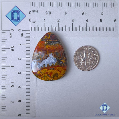 Natural Seam Agate Gemstone Pear Cabochons 34*25*6mm from USA available for sale