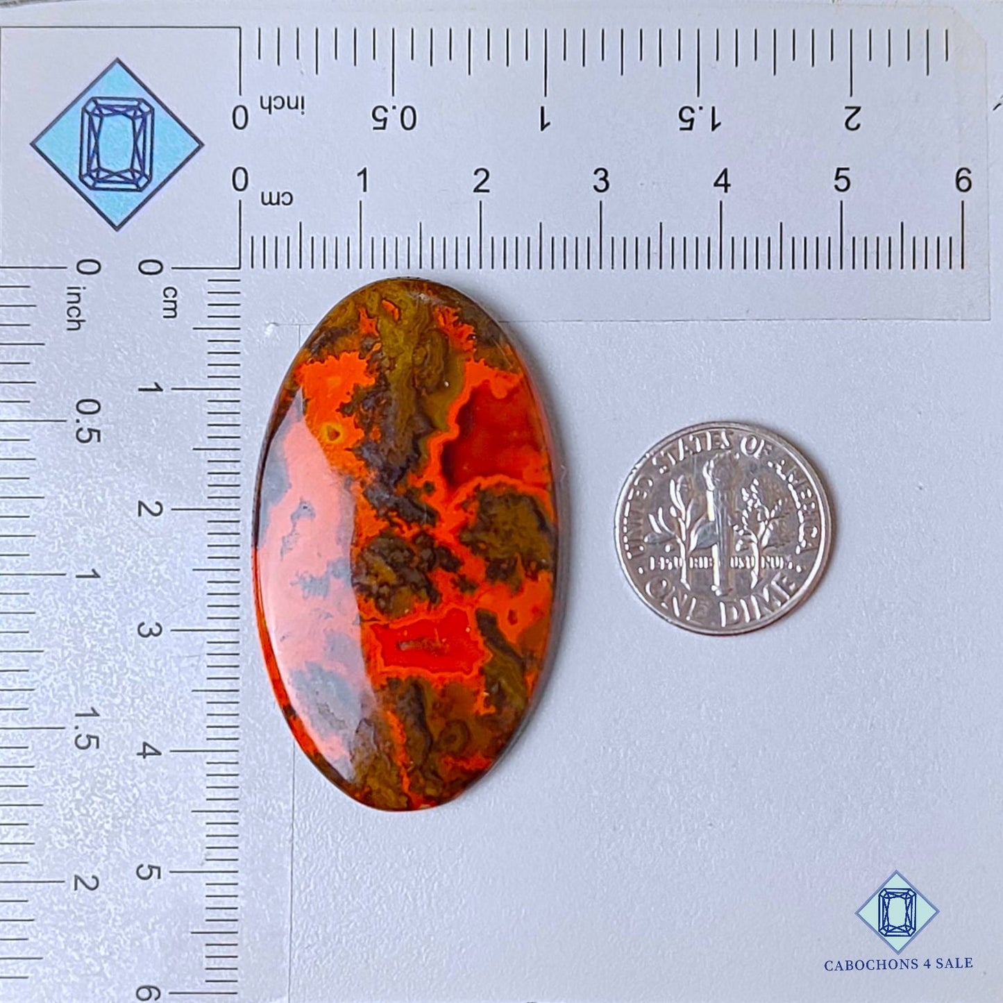 Natural Seam Agate Gemstone  Oval Cabochons 44*25*5mm from Brazil  available for sale