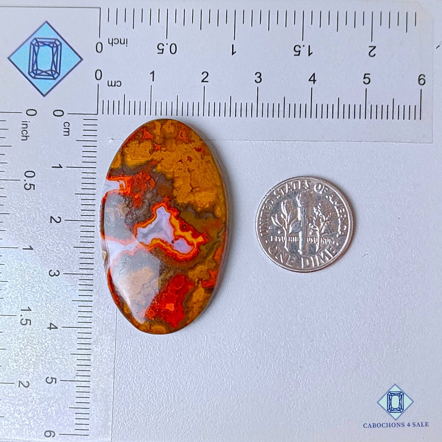 Cabujones ovalados de ágata de costura natural de 40 x 24 x 5 mm, de Brasil, disponibles para la venta.