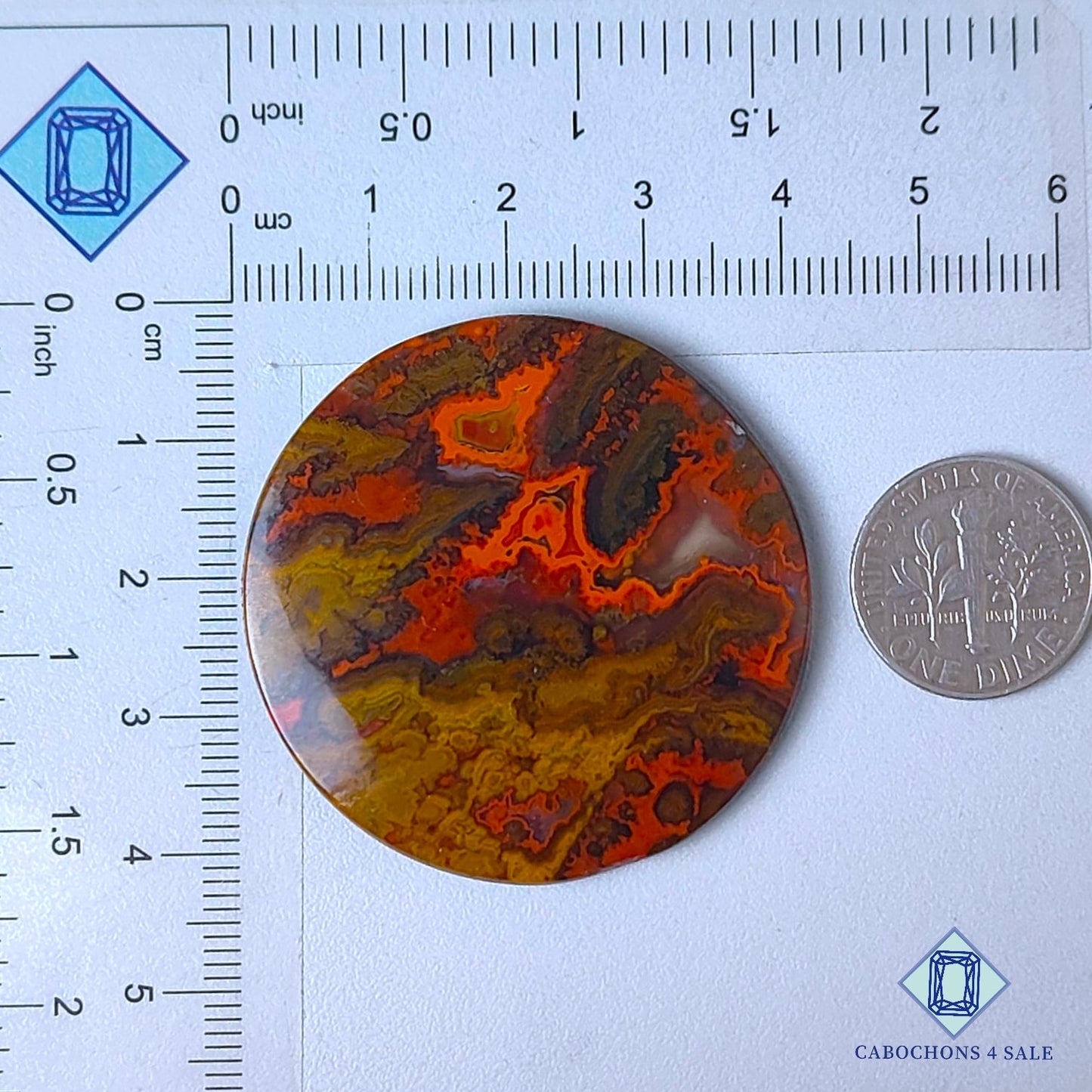 Natural Seam Agate Gemstone  Round Cabochons 41*4mm from Morocco available for sale