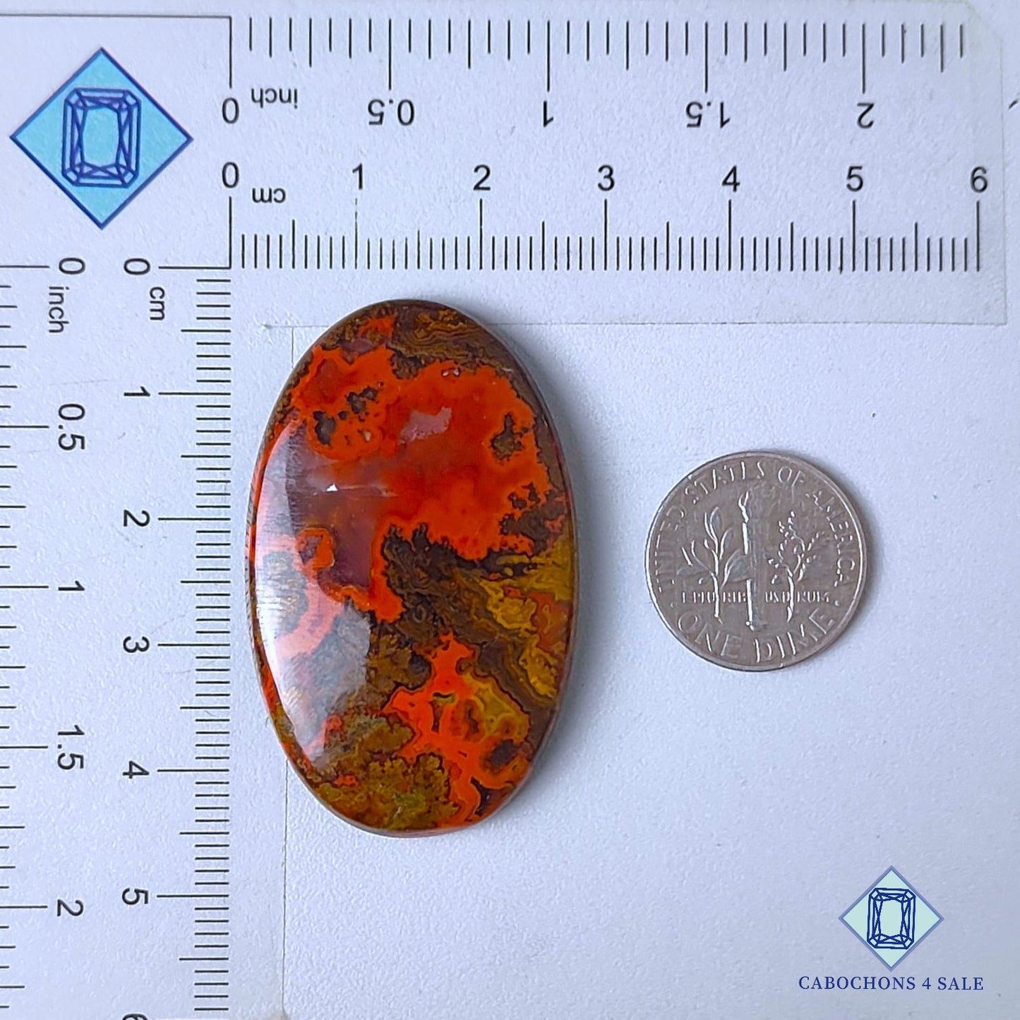 Natural Seam Agate Gemstone  Oval Cabochons 43*26*6mm from Morocco available for sale