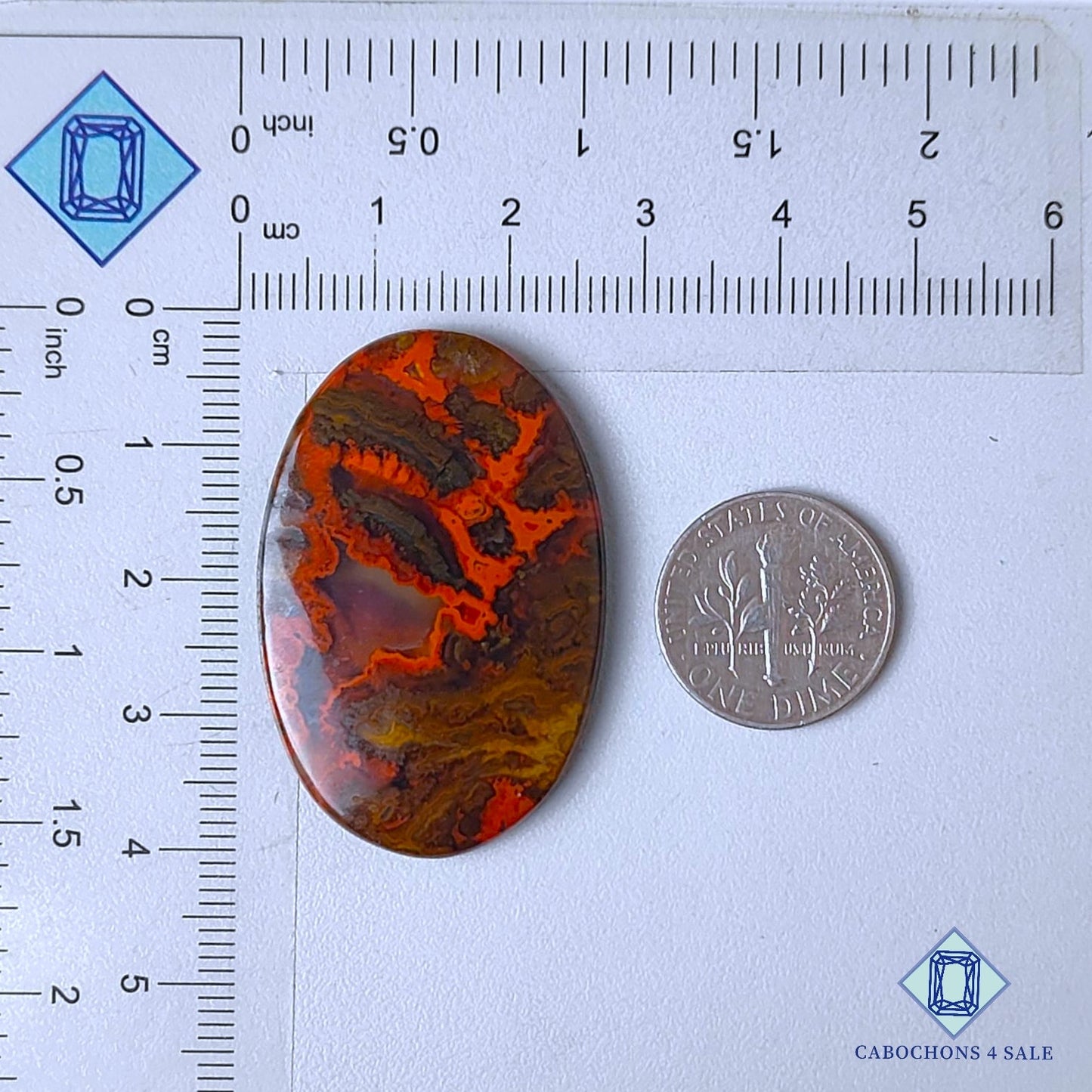 Natural Seam Agate Gemstone  Oval Cabochons 39*26*4mm from Morocco   available for sale