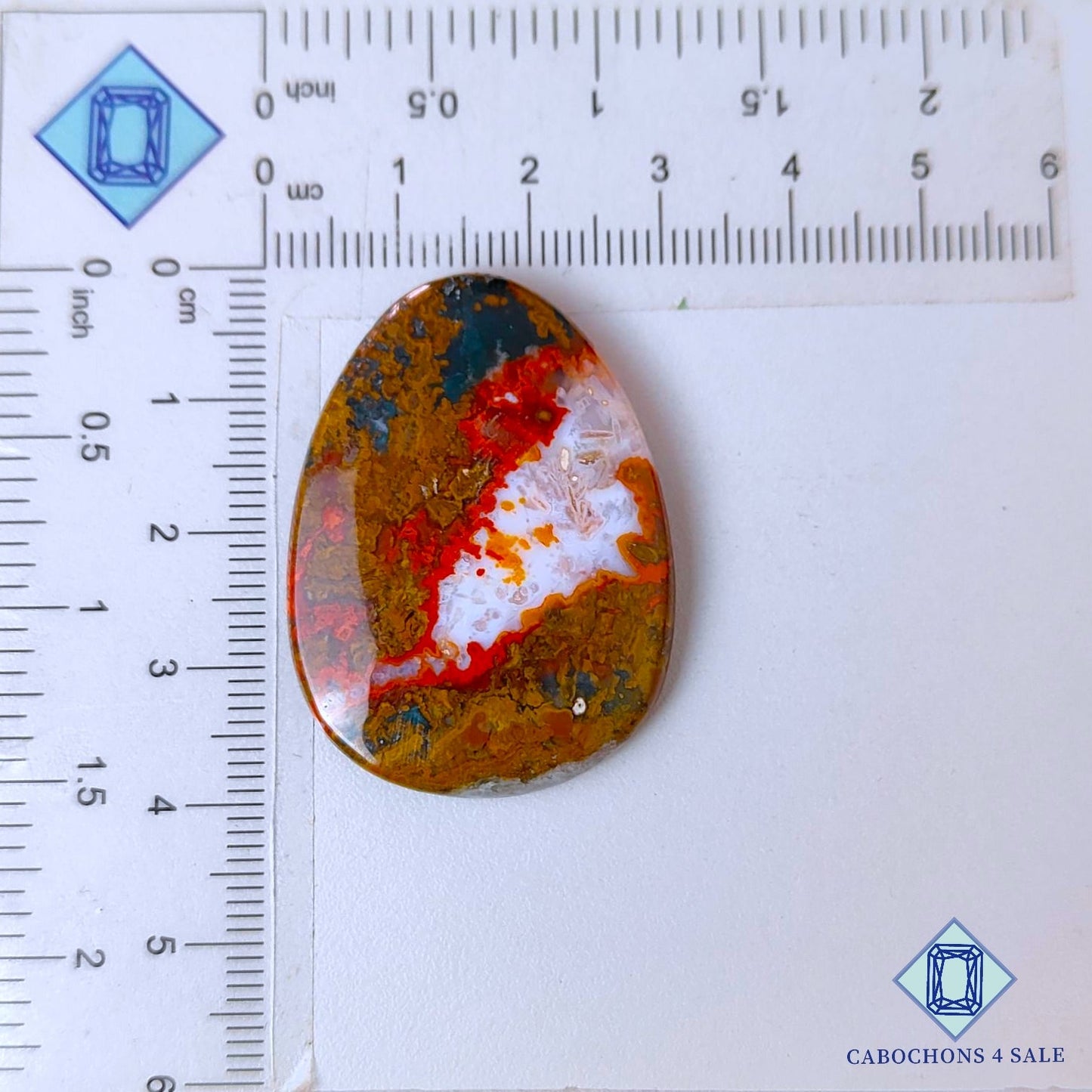 Natural Seam Agate Gemstone  Oval Cabochons 39*28*5mm from Morocco available for sale