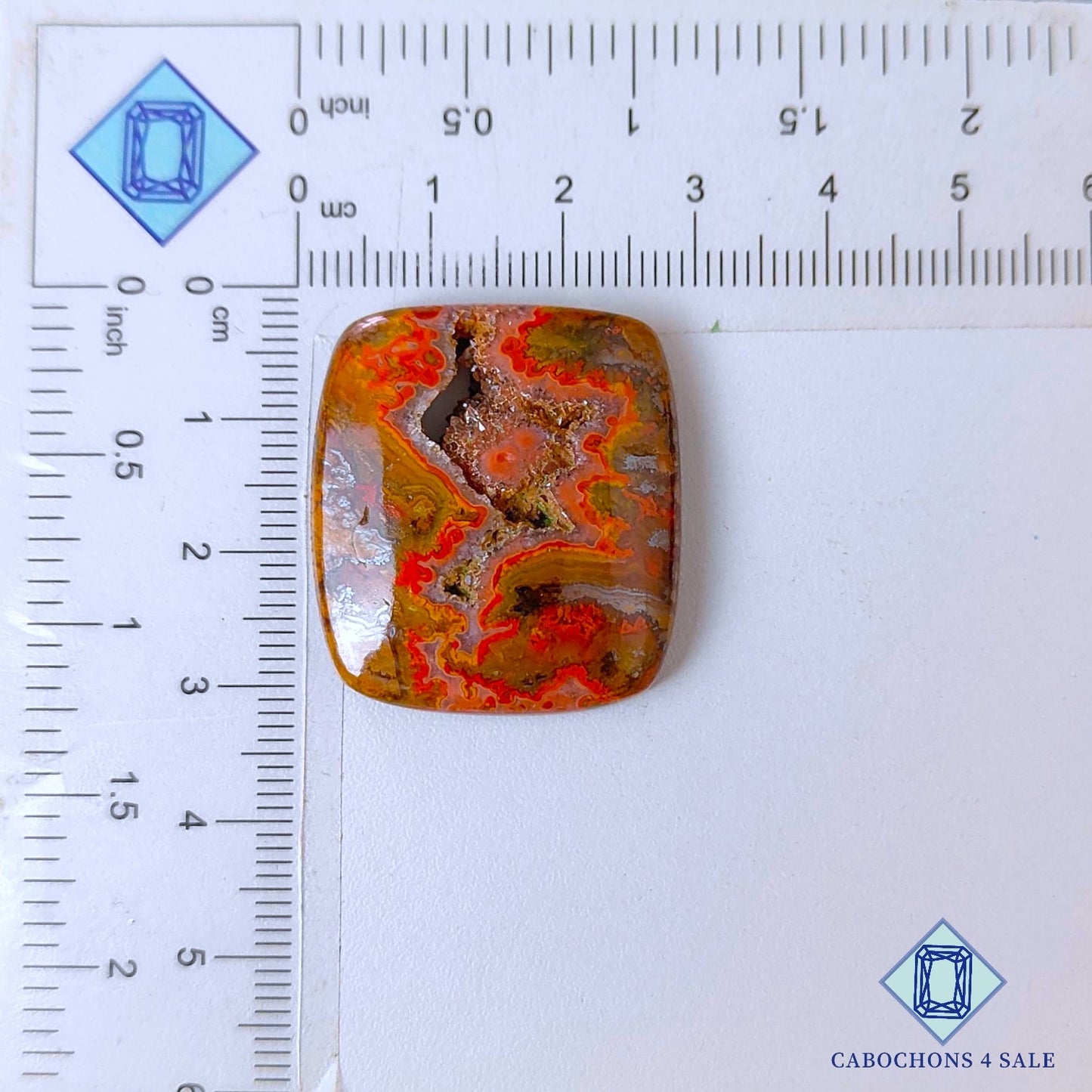 Natural Seam Agate Gemstone  Fancy Druzy 30*27*6mm from Morocco available for sale