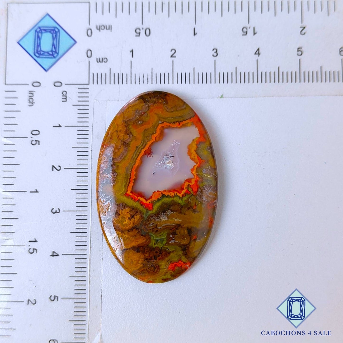 Natural Seam Agate Gemstone  Oval Cabochons 44*28*4mm from Morocco available for sale