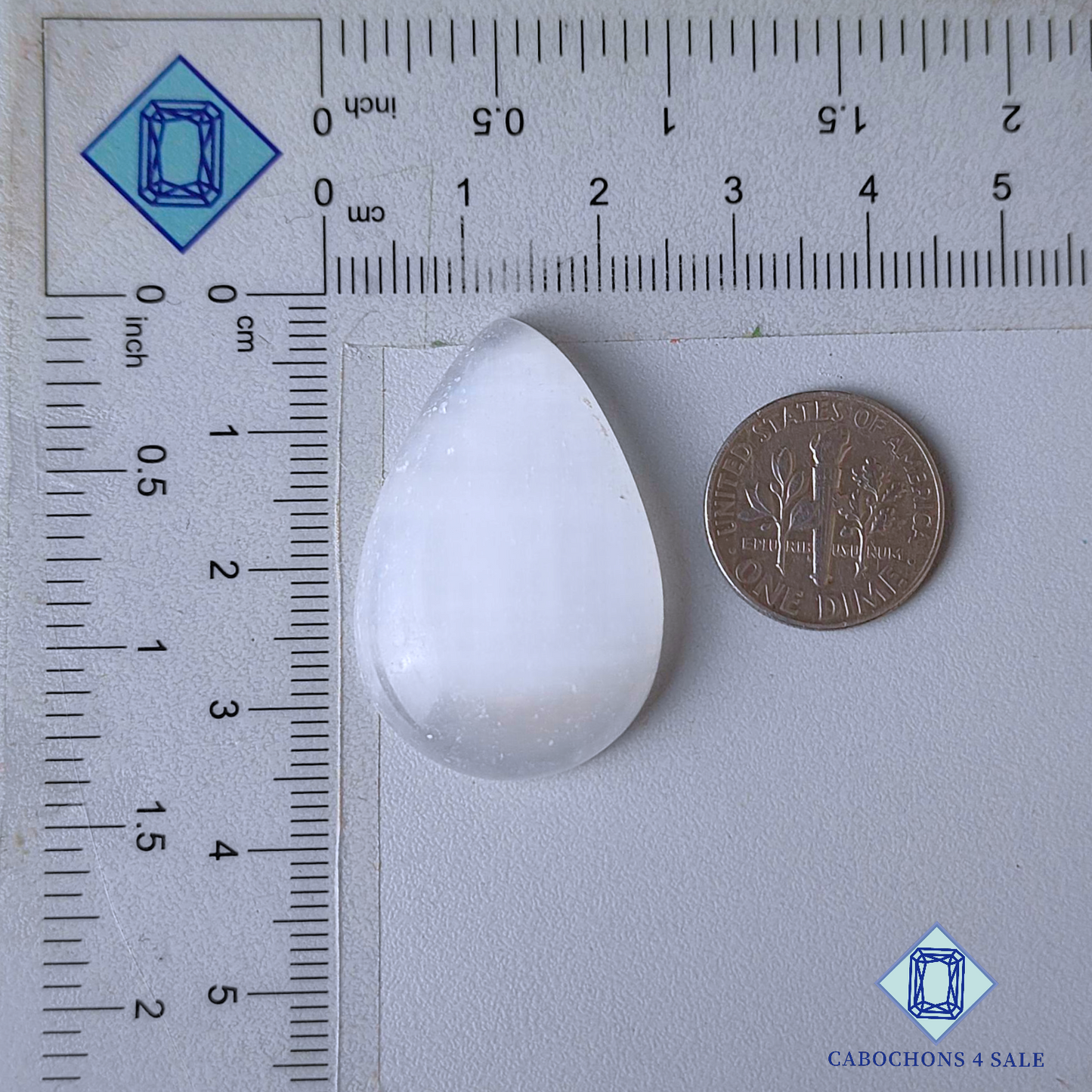Selenite Pear Cabochons