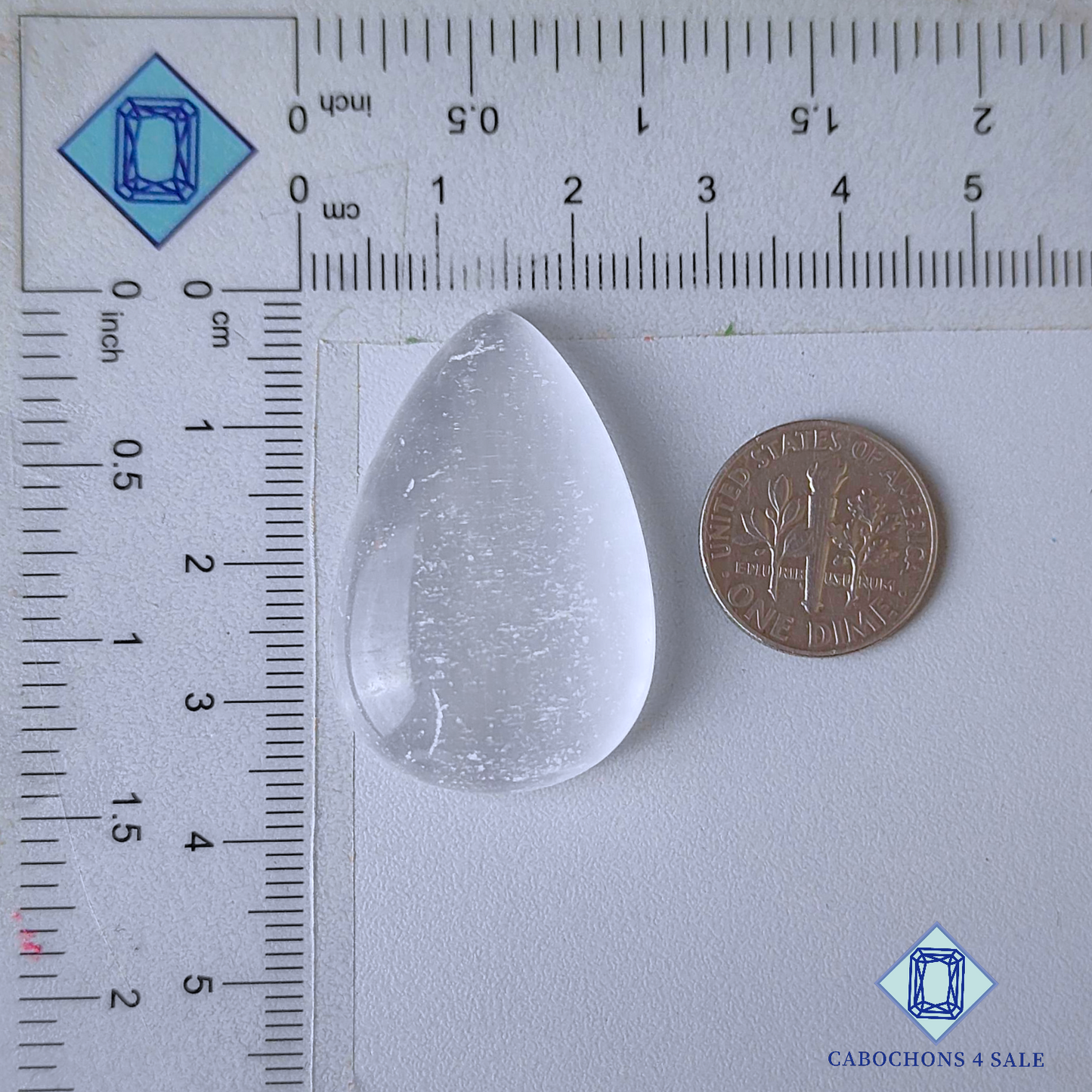 Selenite Pear Cabochons