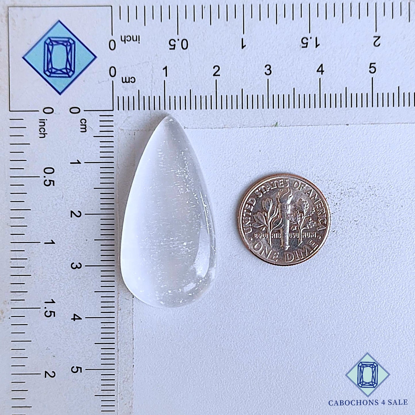 Natural Selenite Gemstone  Pear Cabochons 37*18*7mm From Mexico available for sale