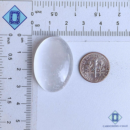 Cabujones ovalados de piedra preciosa de selenita natural de 32 x 22 x 8 mm, de México, disponibles para la venta.