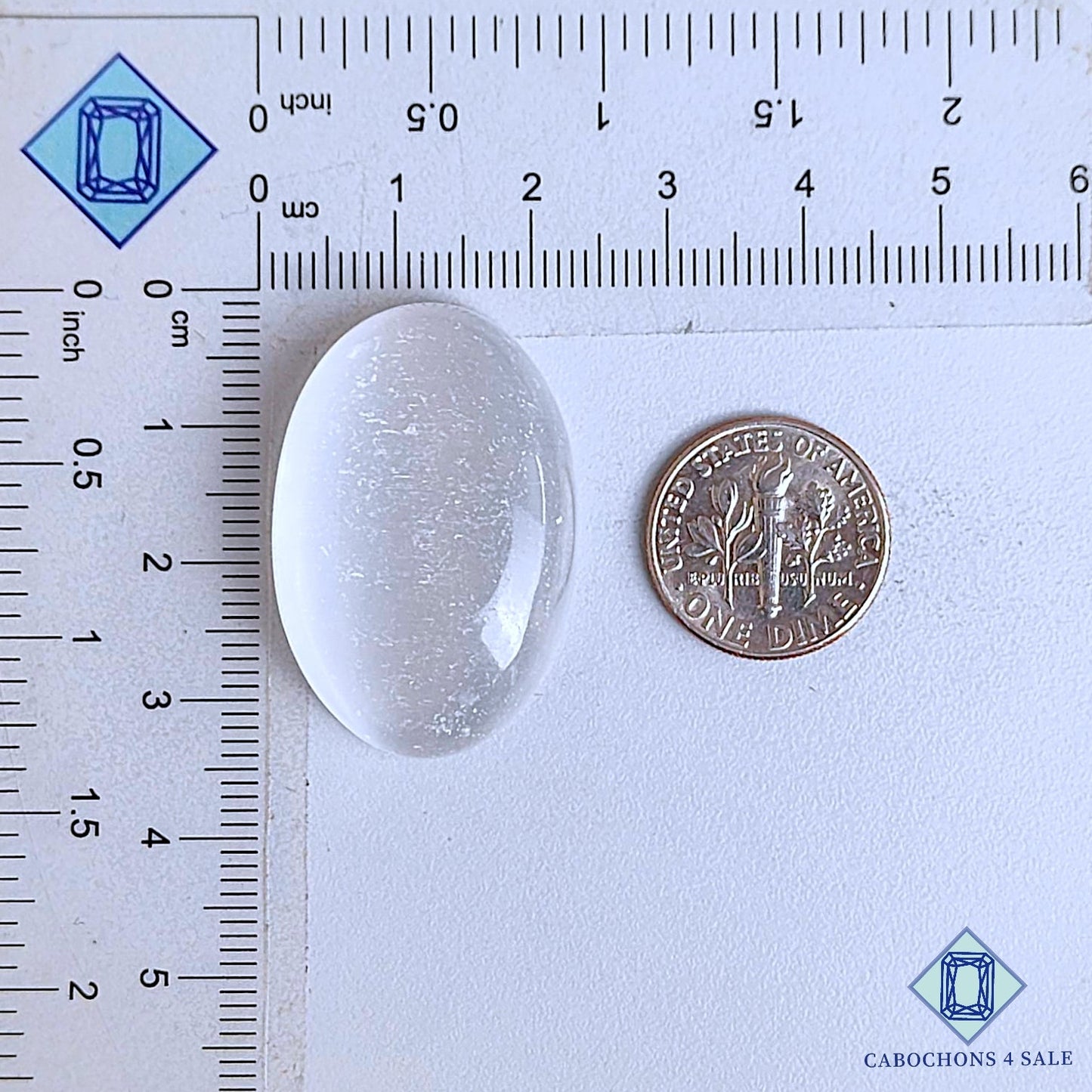 Natural Selenite Gemstone  Oval Cabochons 33*22*9mm From Mexico available for sale