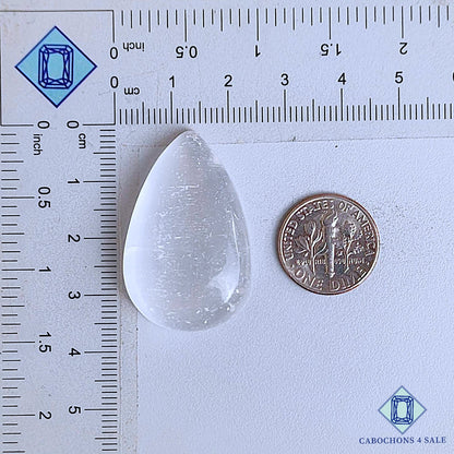 Natural Selenite Gemstone  Pear Cabochons 35*22*8mm From Mexico available for sale