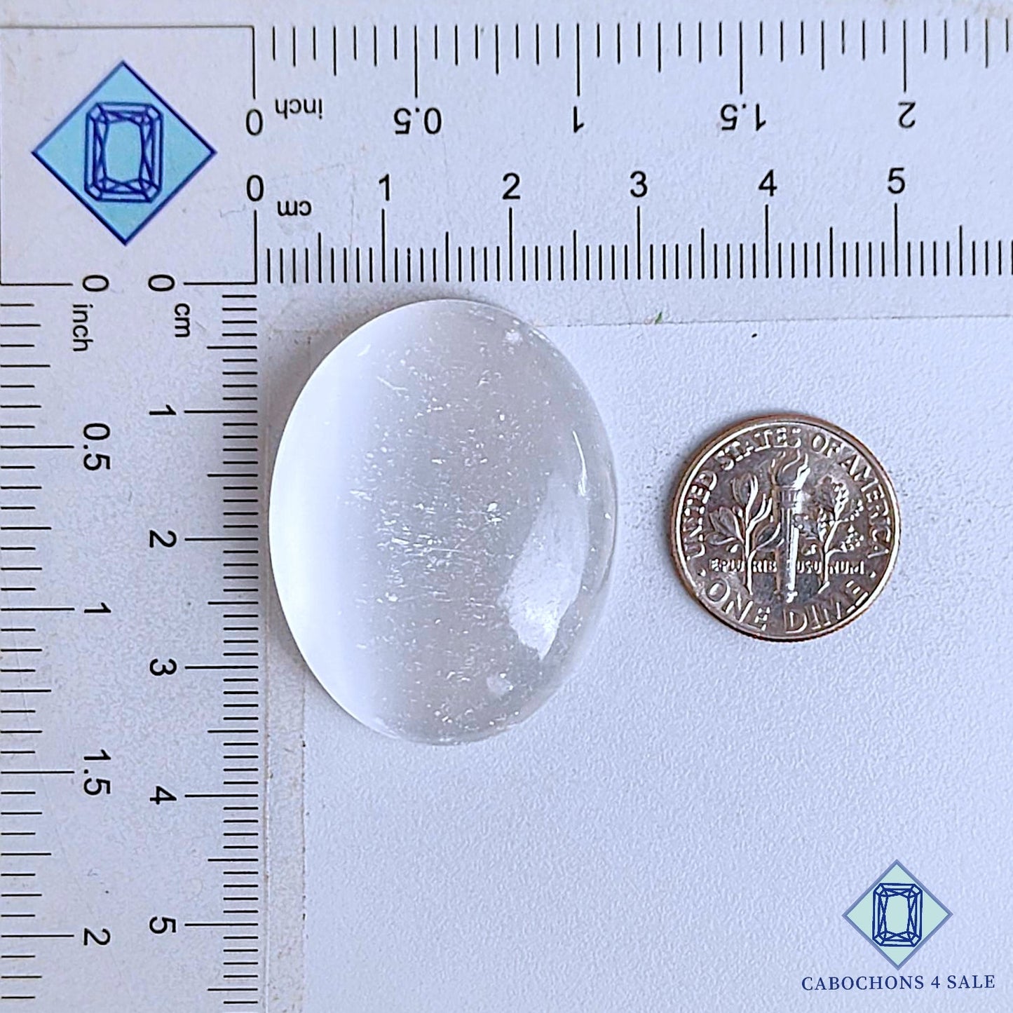 Natural Selenite Gemstone  Oval Cabochons 34*26*9mm From Mexico available for sale