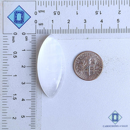 Natural Selenite Gemstone  Marquise Cabochons 38*16*7mm From Mexico from available for sale