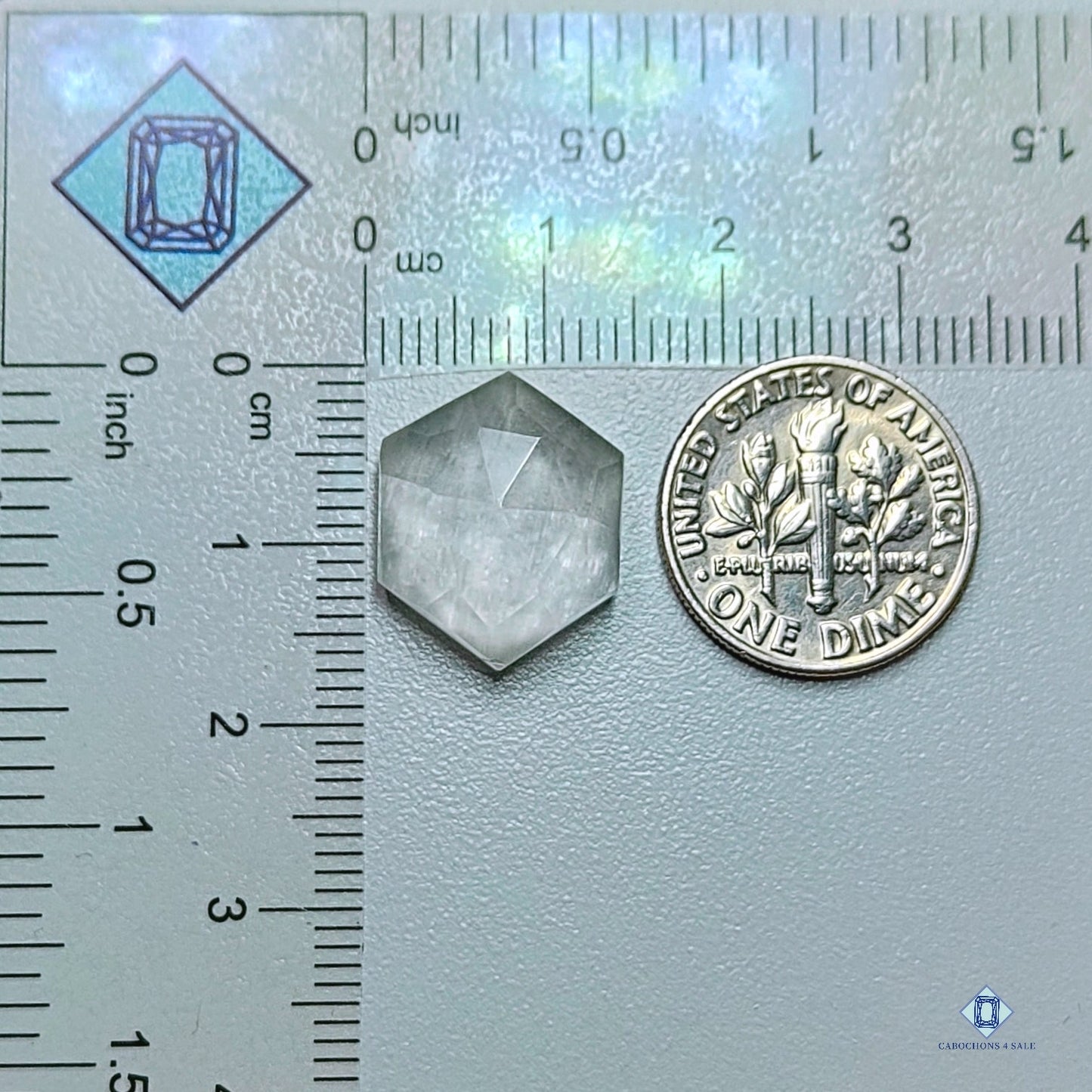 Selenite +  Crystal Quartz Doublets Hexagon Doublets