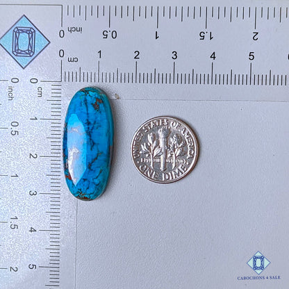 Cabujones ovalados de piedra preciosa shattuckita natural de 30 x 13 x 7 mm, disponibles para la venta en Estados Unidos.